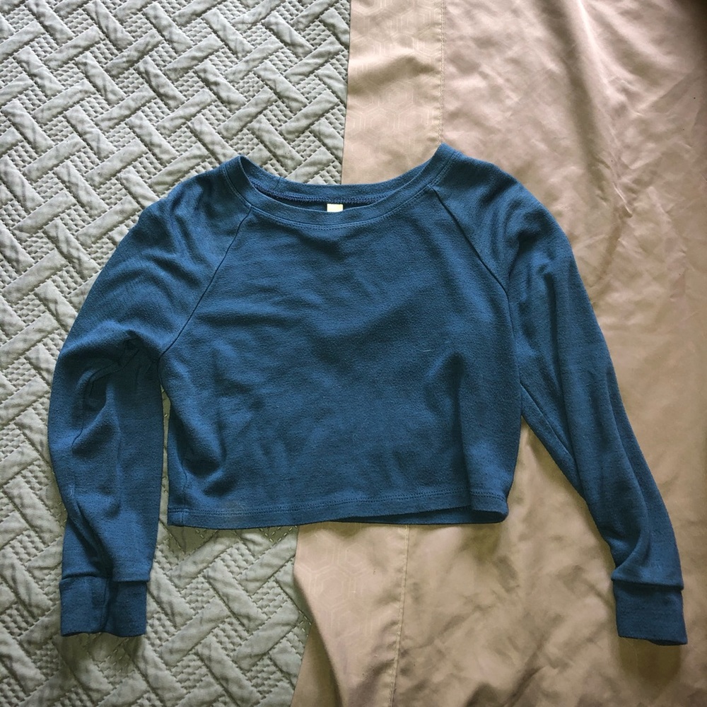 American apparel navy crop top size medium.